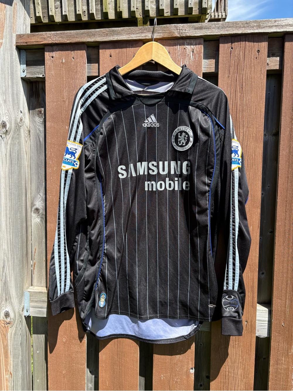 Chelsea FC Jersey 2005-06 Joe Cole #10 Long Sleeve Kit Adidas Striped Barclays